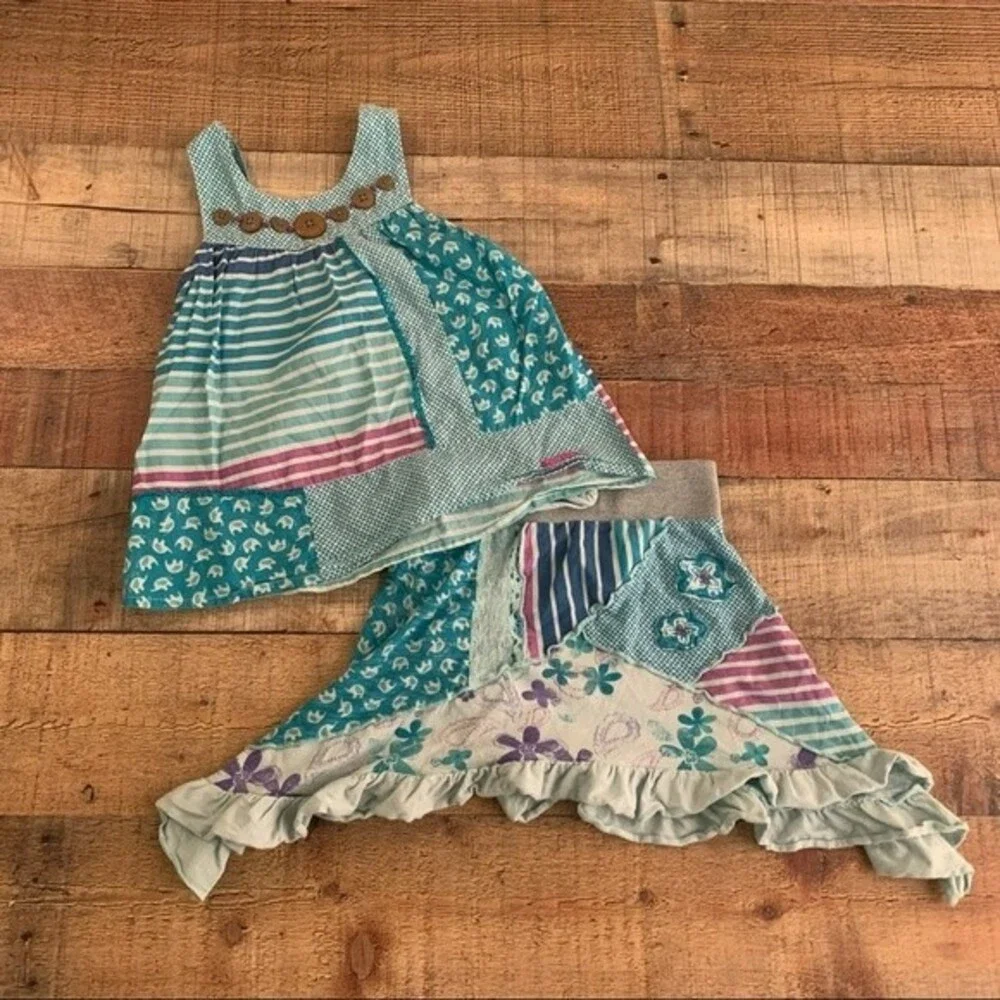 Naartjie girls blue tank top and skirt set - 3YRS